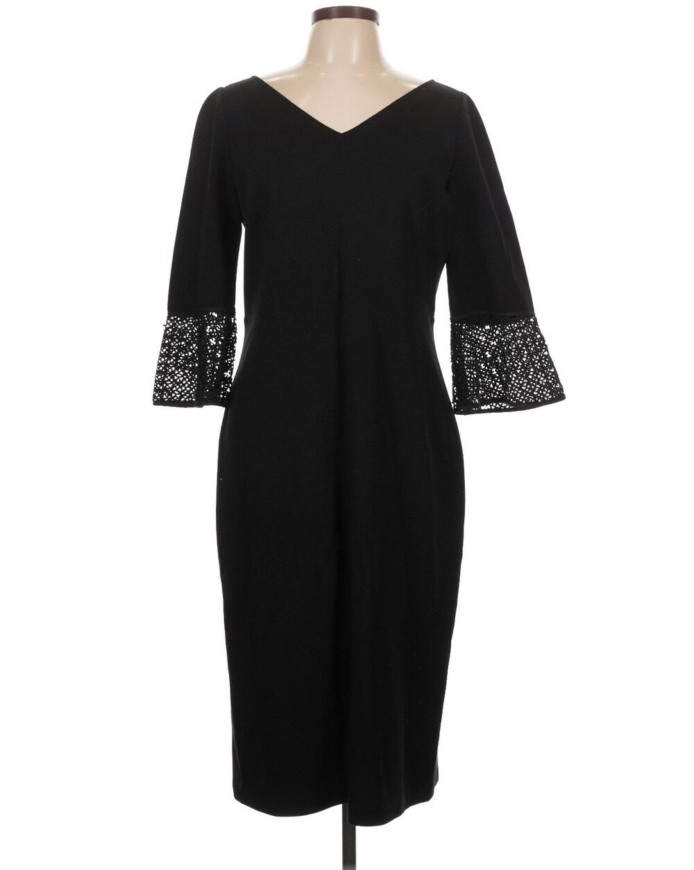 Lafayette 148 Midi Dress 10 Lace Bell Sleeves Office Workwear Cocktail